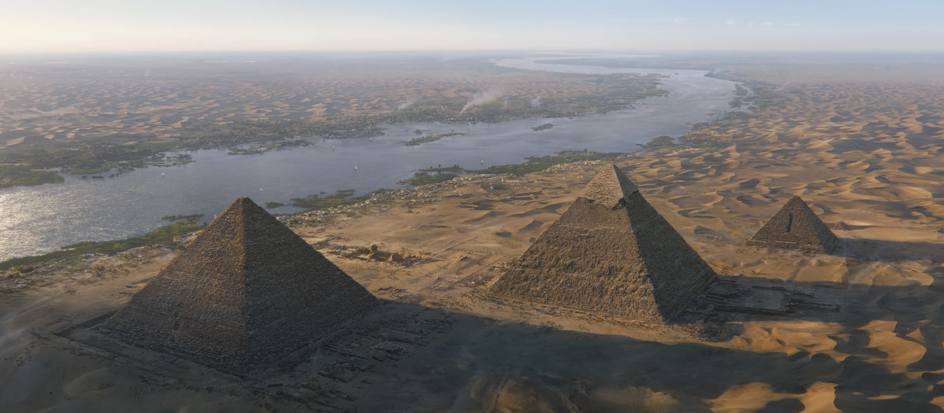 Death on the Nile pyramid view Raynault vfx